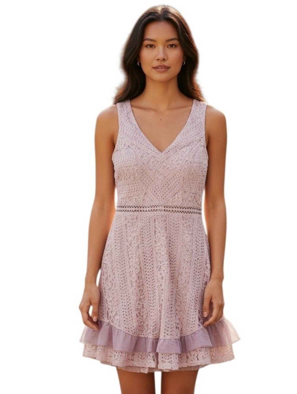 Lulu's Love you always mini lace skater dress. Lilac Size XS